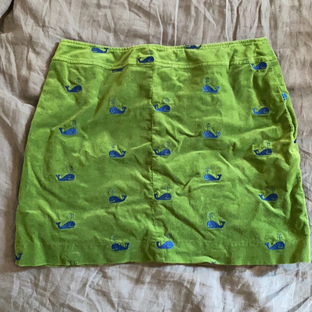 Lilly Pulitzer blue green whale corduroy skirt 8